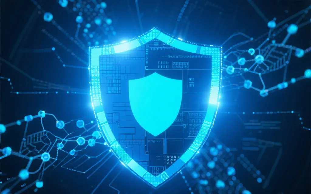 信息安全加密示意，蓝色科技